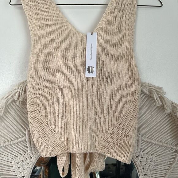 House of Harlow delicate knit tie back crop new with tags size large - Picture 2 of 3